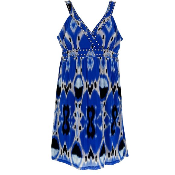 INC International Concepts Blue & Black Sundress - PM - Picture 1 of 6